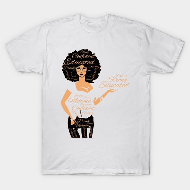 African American women/ Strong Black Woman Queen T-Shirt by UranusArts